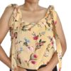 Brown Floral Tie up Top for Women