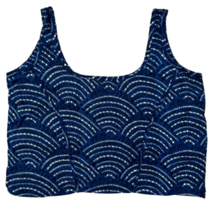 Blue printed cotton top with a vibrant design, featuring a soft, breathable fabric and a relaxed fit, perfect for casual and everyday wear.