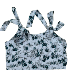 White floral top for women with a delicate floral print, featuring a lightweight and flowy design for a feminine and elegant look.