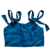 Chic Blue Satin Tie-Up Top for Women